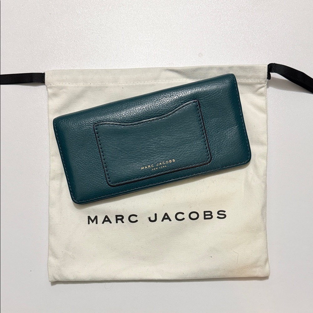 Marc Jacobs Long Teal Leather Wallet